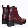 Skórzane bordowe trzewiki damskie Hesline