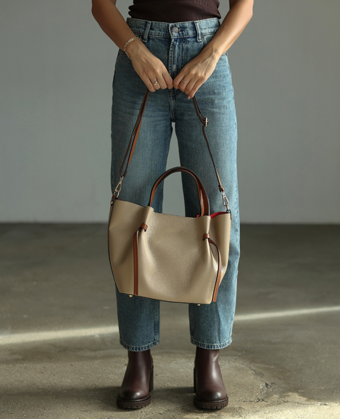 Solmira Cappuccino | Rudy - Medium Leather Tote