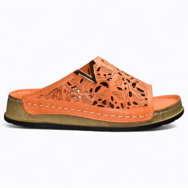 ZILVARA WOMEN'S ORANGE FLIP-FLOPS