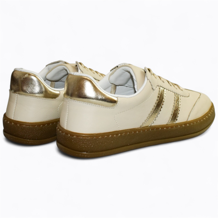 Skórzane beżowe sneakersy damskie Magline