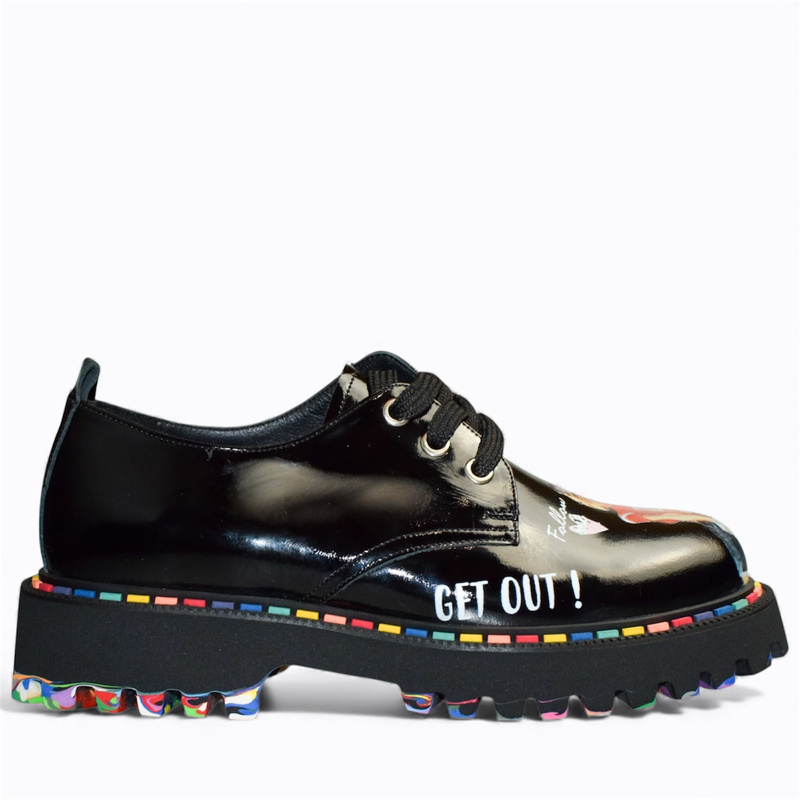 LAMIRIA BLACK LEATHER WOMEN'S LOW-TOP SHOES