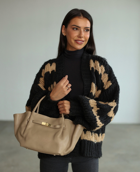 Trebeca Cappuccino - Medium Leather Tote