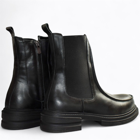 Skórzane czarne botki damskie Megalia