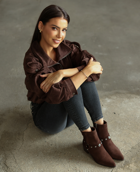 Talsera Women's Leather Chocolate-Brown Ankle Boots