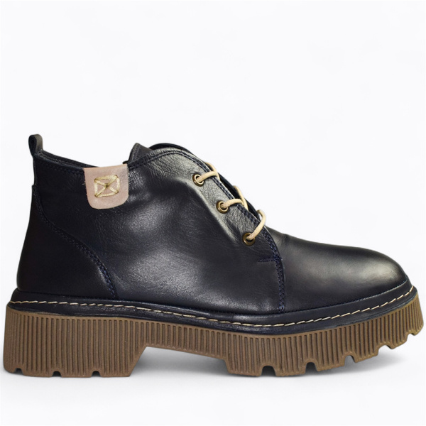 Isovena Women's Navy Blue Leather Boots