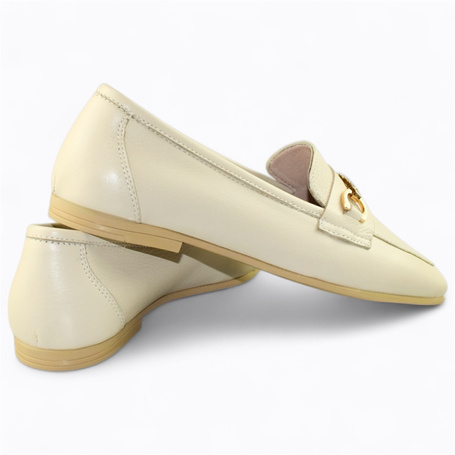 Eleanir Beige Leather Women's Shoes