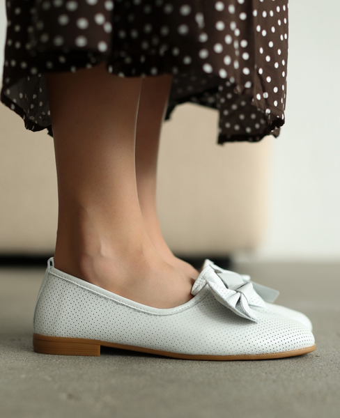 Lomisel Women's White Leather Low-Top Shoes