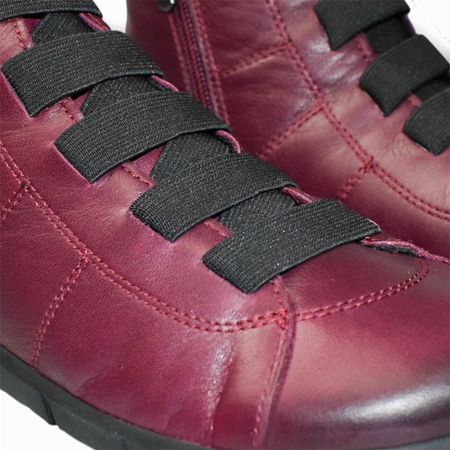 Skórzane bordowe trzewiki damskie barefoot Erindel