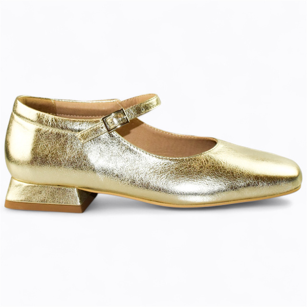 Rohilia Women's Leather Gold Loafers
