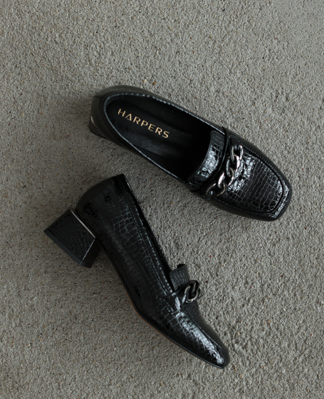 Aurea Black Leather Women's Pumps