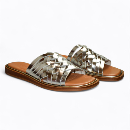 BRILIEN WOMEN'S SILVER FLIP-FLOPS