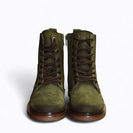 Skórzane zielone trzewiki damskie Elandra