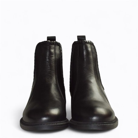 Galvina Women's Black Leather Ankle Boots