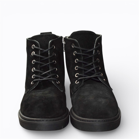 SKÓRZANE CZARNE TRZEWIKI DAMSKIE MERILEI