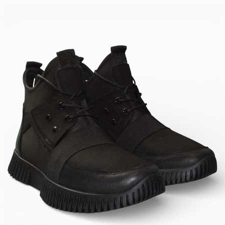 Skórzane czarne trzewiki damskie Iselora