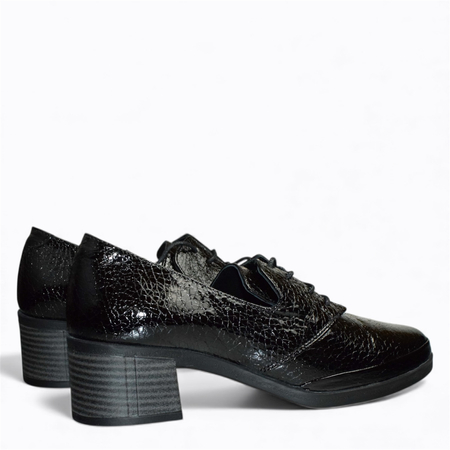 SKÓRZANE CZARNE PÓŁBUTY DAMSKIE LUTHERA