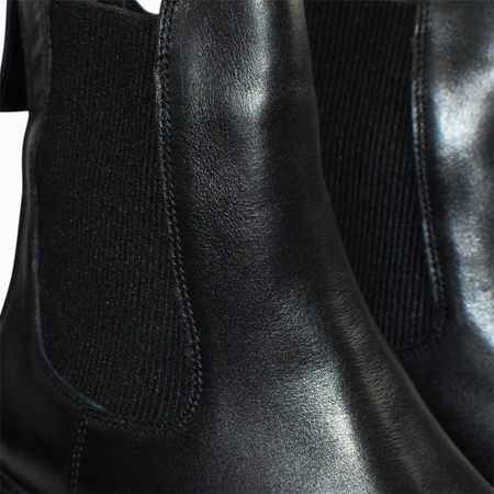 Skórzane czarne botki damskie Zarelin