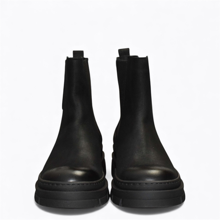 Skórzane czarne botki damskie Kanna