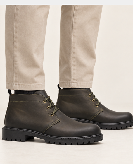 Emilson Men's Khaki Leather Boots