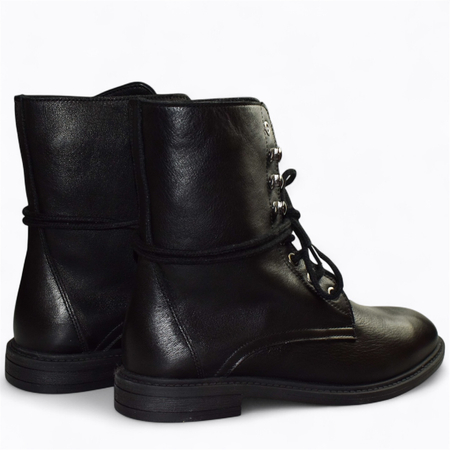 SKÓRZANE CZARNE TRZEWIKI DAMSKIE TIVALIN