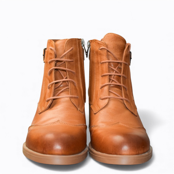 Trinnel Women's Red Leather Ankle Boots