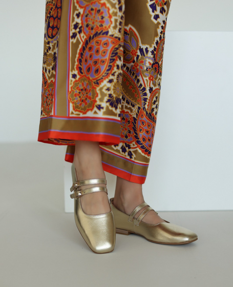 Albrika Women's Leather Gold Loafers