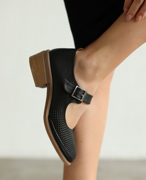 Origena Women's Black Leather Pumps