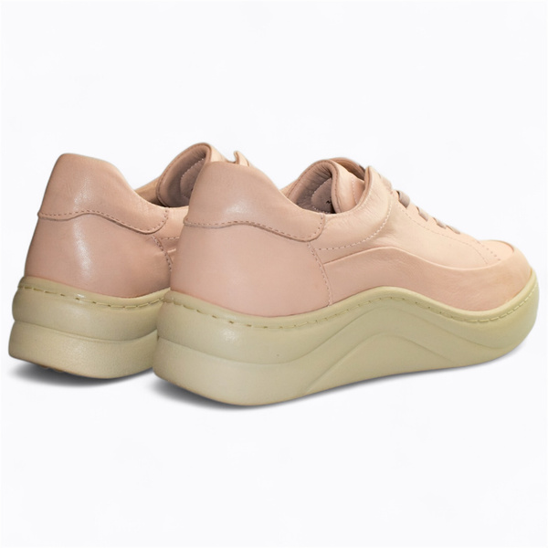 Adrenia Women's Pink Leather Low-Cut Shoes