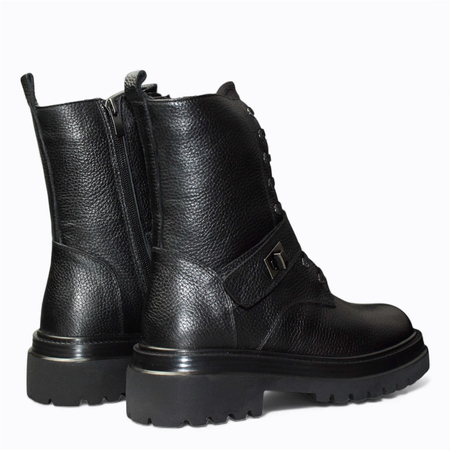 Skórzane czarne trzewiki damskie Olirina