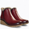 SKÓRZANE BORDOWE BOTKI DAMSKIE GALITIA