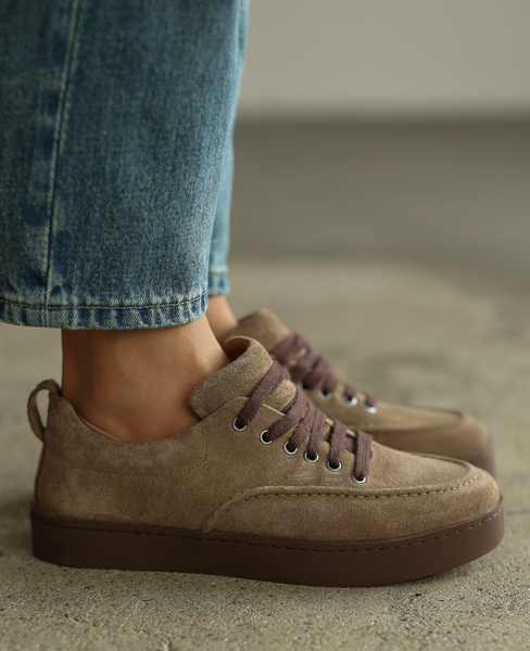 Marenza Women's Taupe Leather Loafers