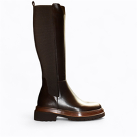 Skórzane brązowe kozaki damskie Valsira