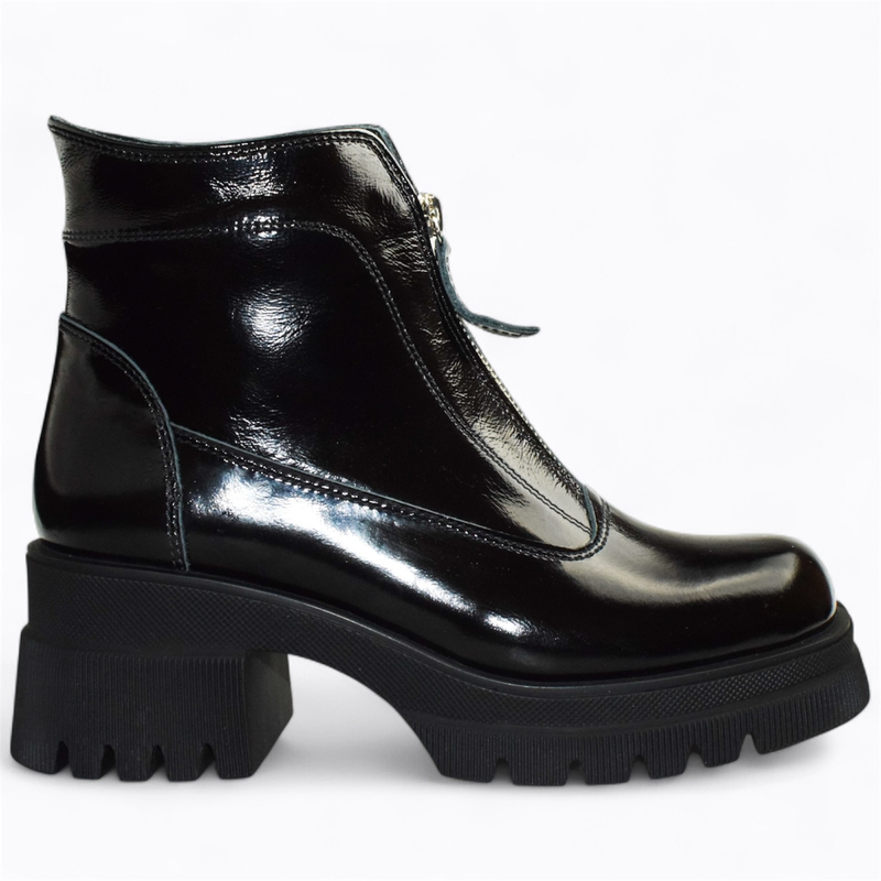 Skórzane czarne botki damskie Auvrina