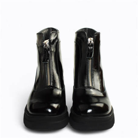 Auvrina Women's Black Leather Ankle Boots