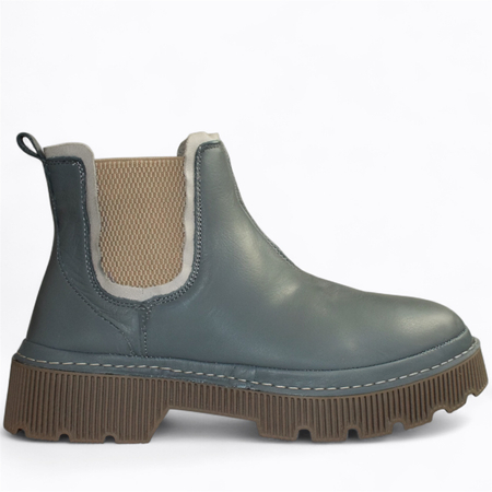 SKÓRZANE DENIMOWE TRZEWIKI DAMSKIE SILVINA