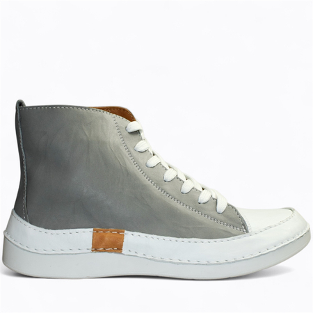 Skórzane szare trzewiki damskie Hekatia