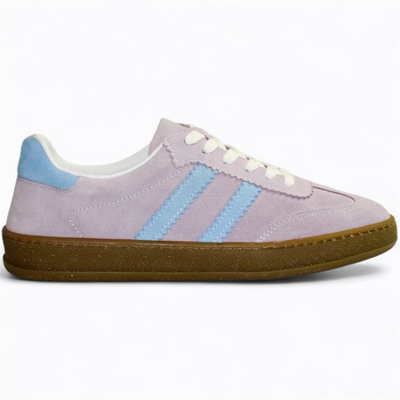 Skórzane fuksjowe sneakersy damskie Magline