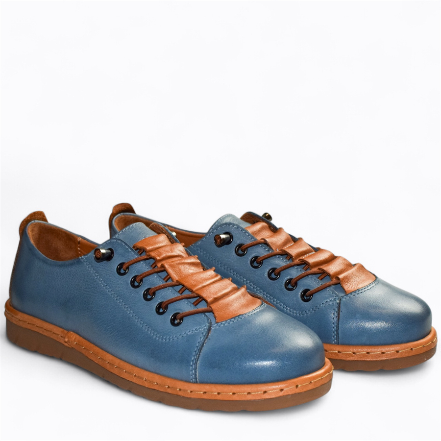 Skórzane denimowe półbuty damskie Ronisia