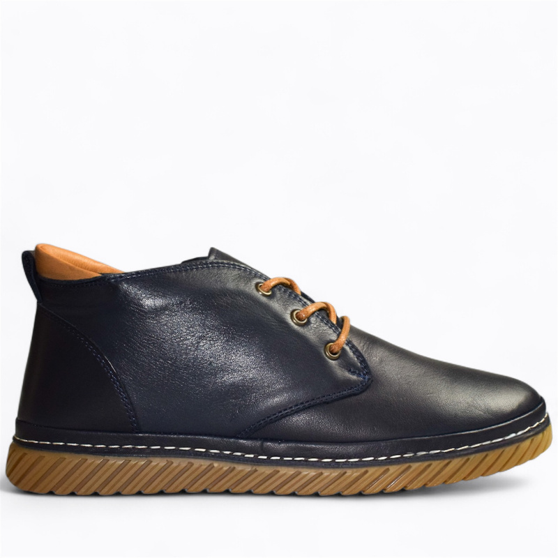 Jamiria Women's Navy Blue Leather Boots