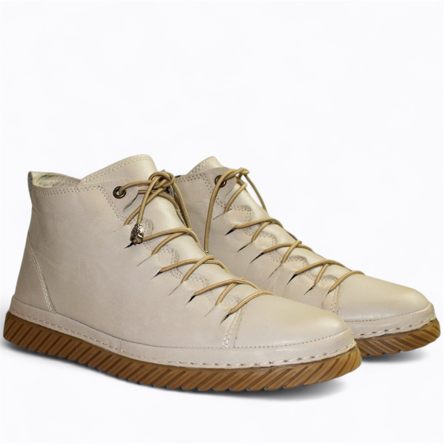 Skórzane szare trzewiki damskie Noliria