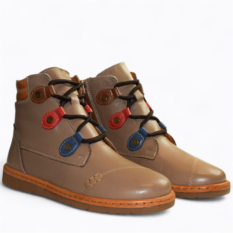 Skórzane szare trzewiki damskie Norilen