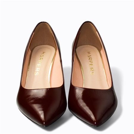 Skórzane bordowe czółenka damskie Lisandra