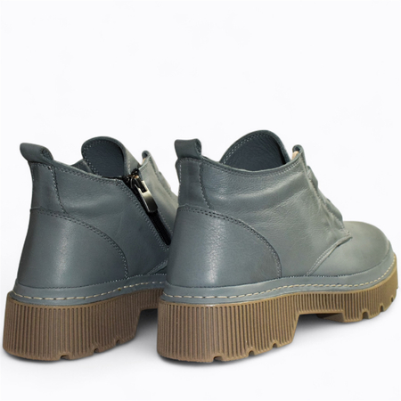 SKÓRZANE DENIMOWE TRZEWIKI DAMSKIE MIRELIS