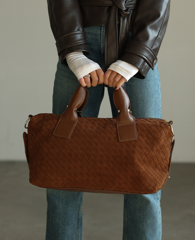 Orinvel Rudy - Large Braided Leather Tote Bag