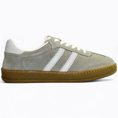 Skórzane szare sneakersy damskie Magline