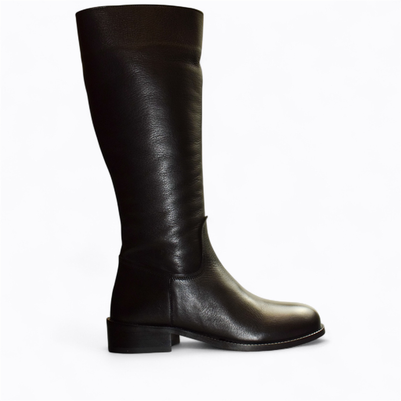 Skórzane czarne kozaki damskie Elthira