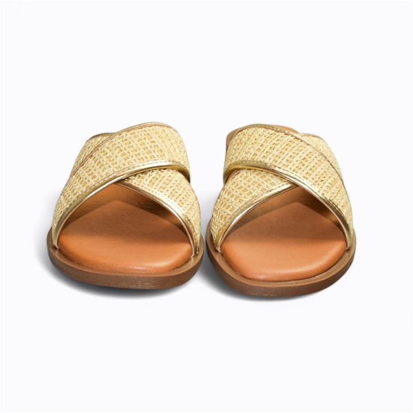 KRIMENA WOMEN'S GOLD FLIP-FLOPS