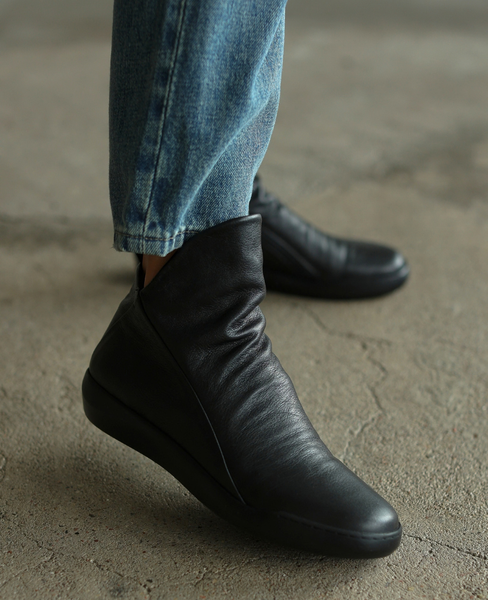 Skórzane czarne trzewiki damskie Netalya