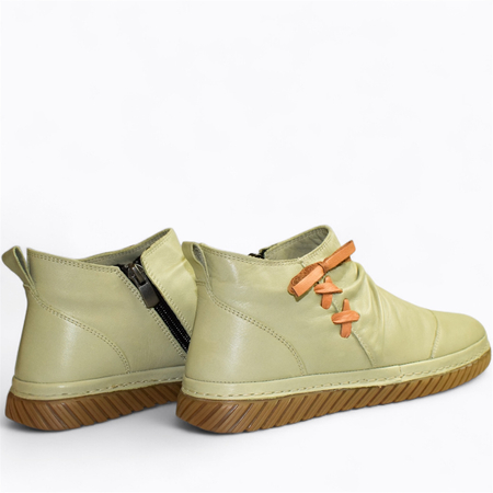 SKÓRZANE ZIELONE TRZEWIKI DAMSKIE KAVIANI