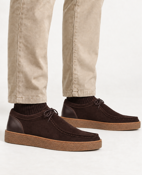 Sommers Men's Leather Chocolate-Brown Low-Top Shoes